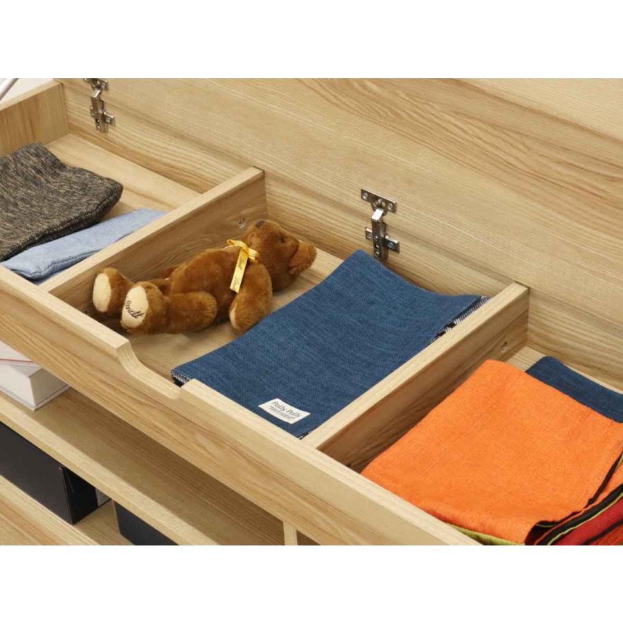 エイ・アイ・エス ベンチラック 2段2列 北欧風 座面収納 幅125cm