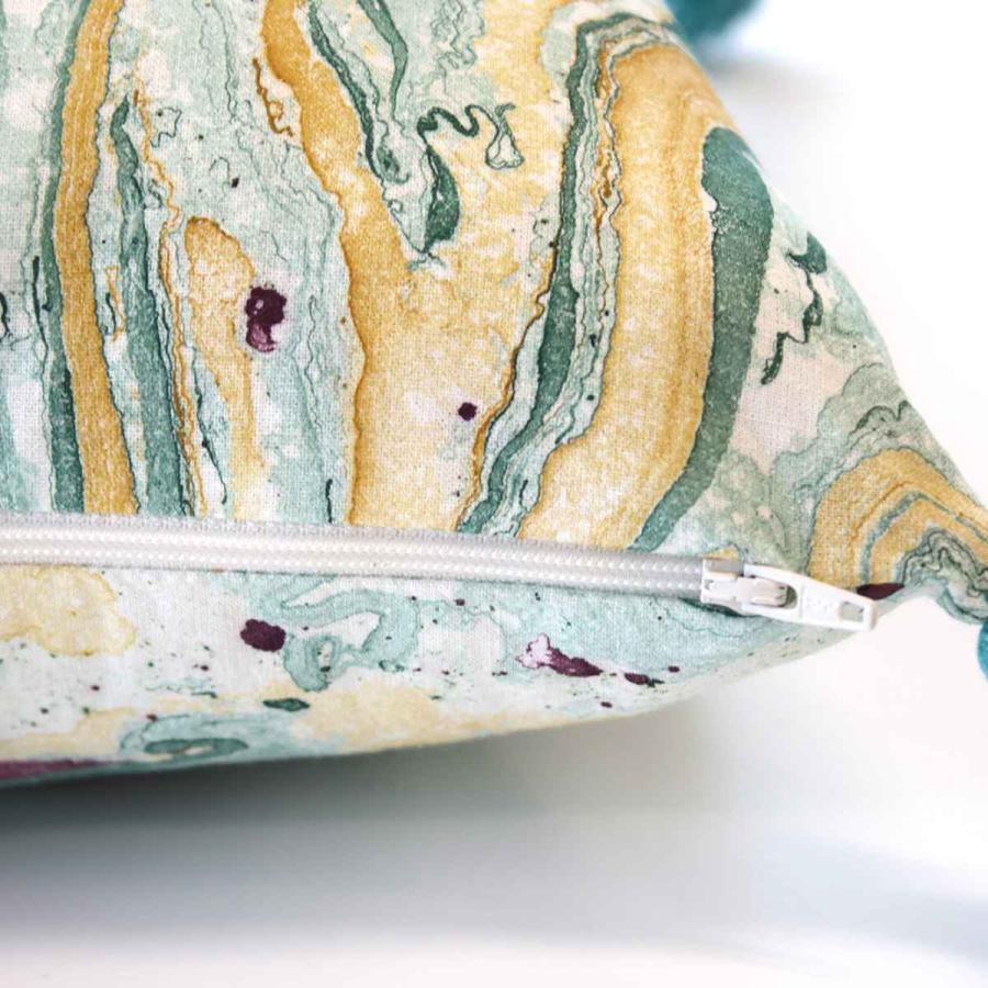 クッションカバー 45×45cm マーブル柄 ハンドメイド 一点物 綿100