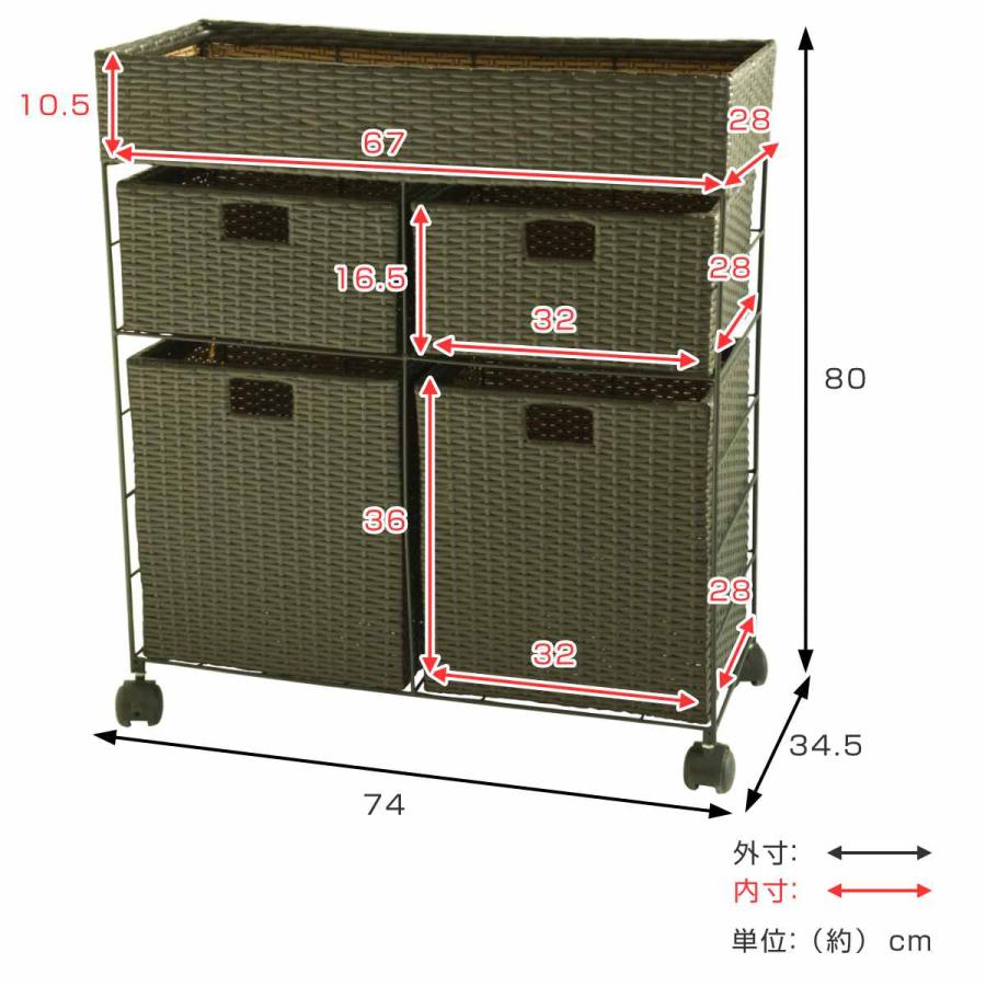 藤栄 ランドリーチェスト 3段 幅74cm 高さ80cm ラタン調 完成品 藤栄 ランドリーチェスト 3段 幅74cm 高さ80cm ラタン調 完成品