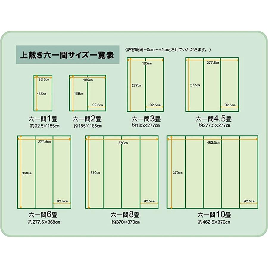 い草 カーペット 国産 上敷き 双目織 ほほえみ 六一間6畳 約277×368cm （ マット い草マット い草カーペット い草上敷き 絨毯 畳カバー ）｜livingut｜03