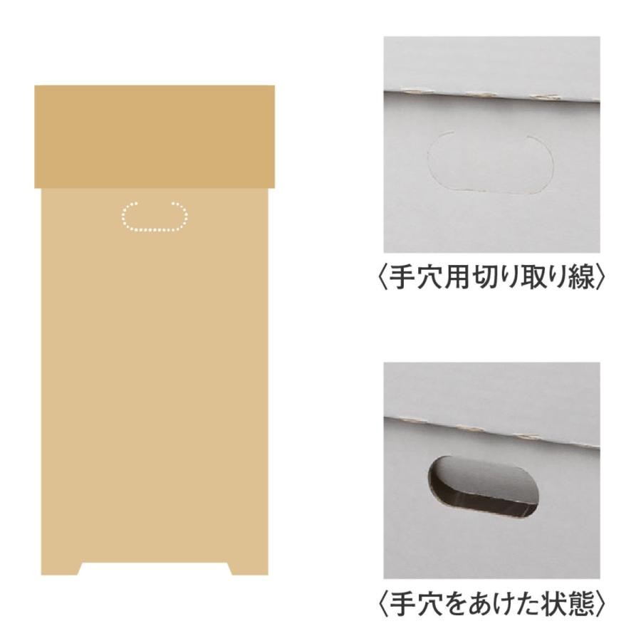 ゴミ箱 30L 同色2個組 ダンボールダストボックス フタ付 （ ごみ箱 30リットル 段ボール 2個入 分別 折りたたみ 軽量 収納 日本製 ）｜livingut｜15