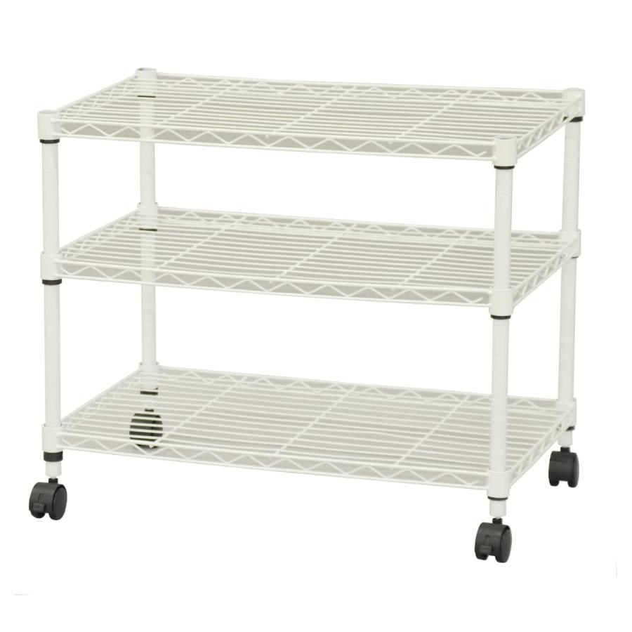 エイ・アイ・エス スチールラック 3段 ロータイプ キャスター付 幅60cm