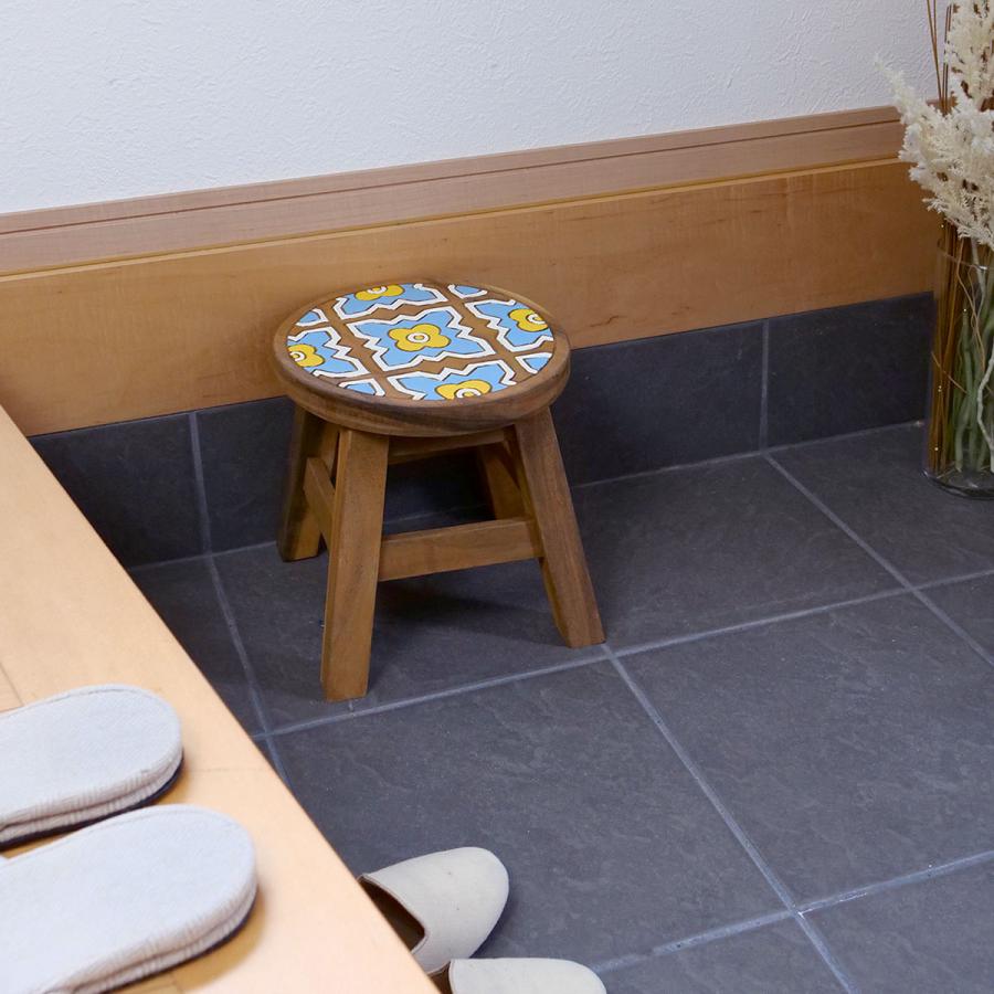 スツール 座面高25〜26cm パターン 天然木 （ 丸 ウッドスツール