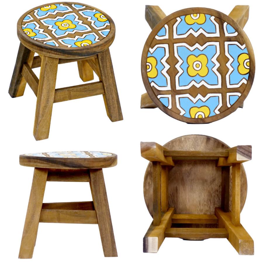 スツール 座面高25〜26cm パターン 天然木 （ 丸 ウッドスツール