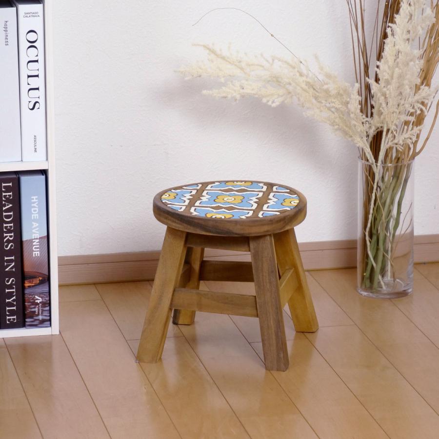 スツール 座面高25〜26cm パターン 天然木 （ 丸 ウッドスツール
