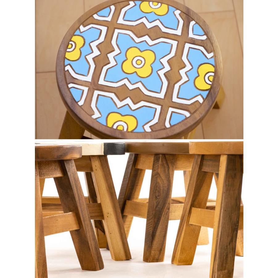 スツール 座面高25〜26cm パターン 天然木 （ 丸 ウッドスツール