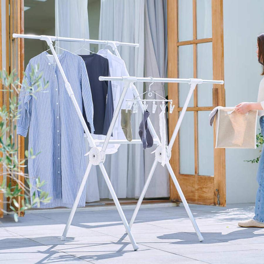 藤栄 物干し 室内 室外 Leger X型 アルミ物干し （ ハンガー 物干し