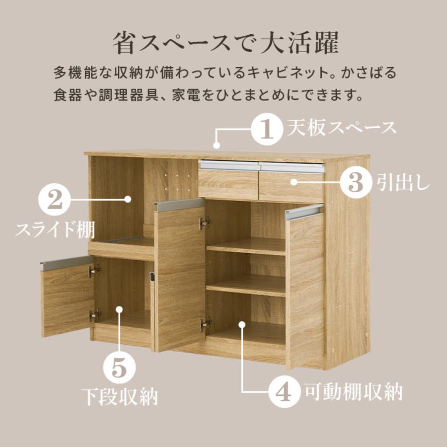 HAGiHARA キッチンカウンター 北欧風 キャビネット 幅118cm HAGiHARA キッチンカウンター 北欧風 キャビネット 幅118cm