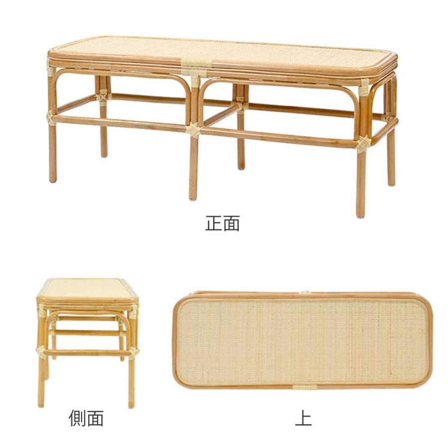 籐 ベンチ Mサイズ 幅107cm ラッカー塗装 天然素材 （ ラタン 長椅子