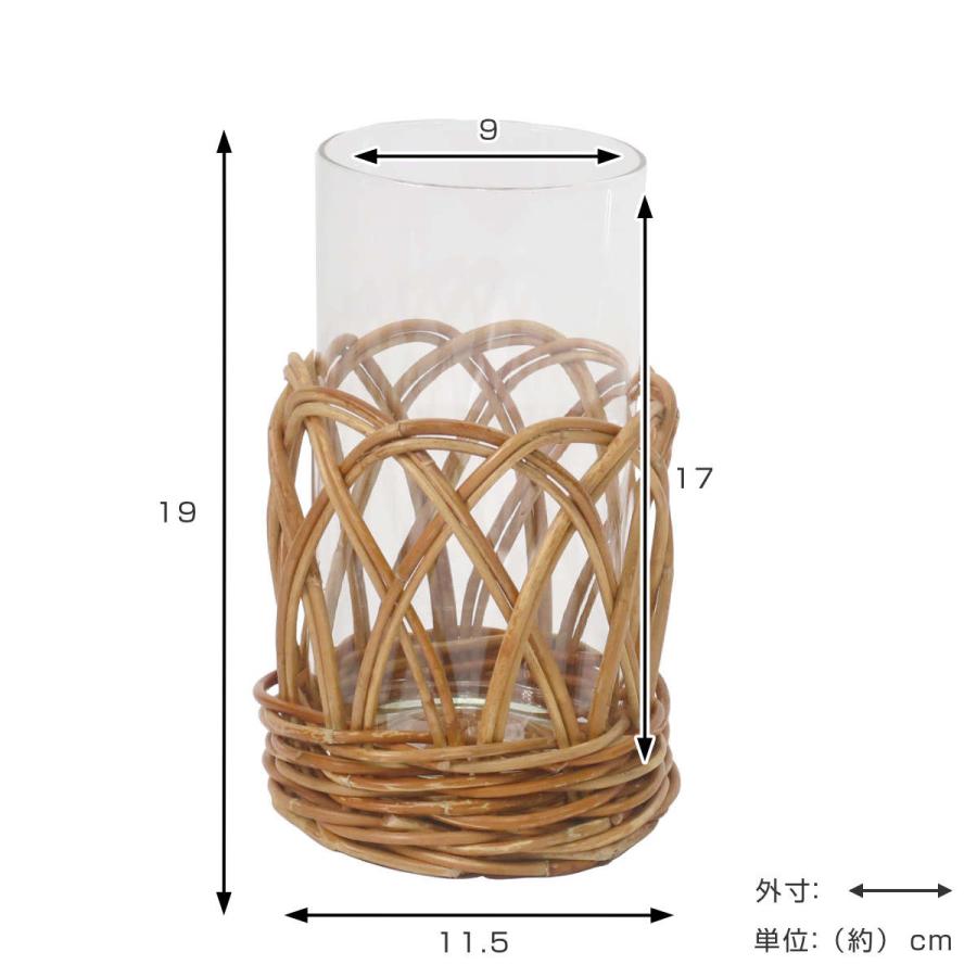 花瓶 アラログ ガラスフラワーベースＡ （ かご カゴ ラタン 天然素材 手編み フラワーベース ）｜livingut｜02
