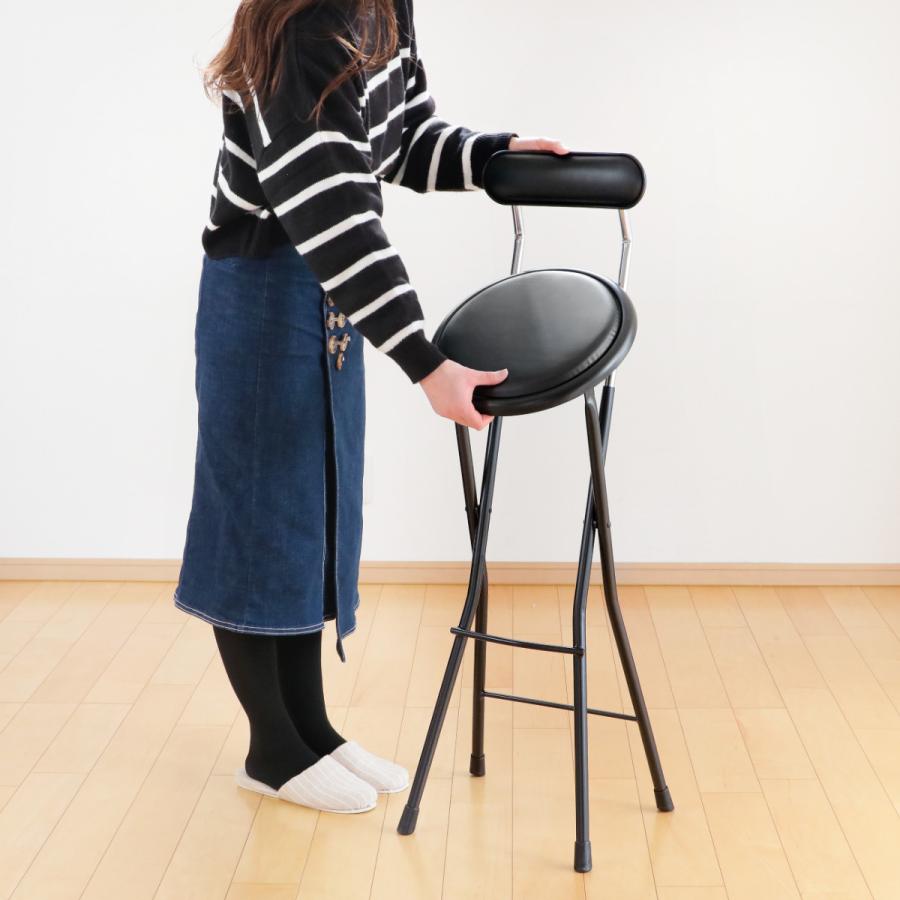 ルネセイコウ 折りたたみ椅子 同色4脚セット 座面高71cm ハイ ルネセイコウ 折りたたみ椅子 同色4脚セット 座面高71cm ハイ