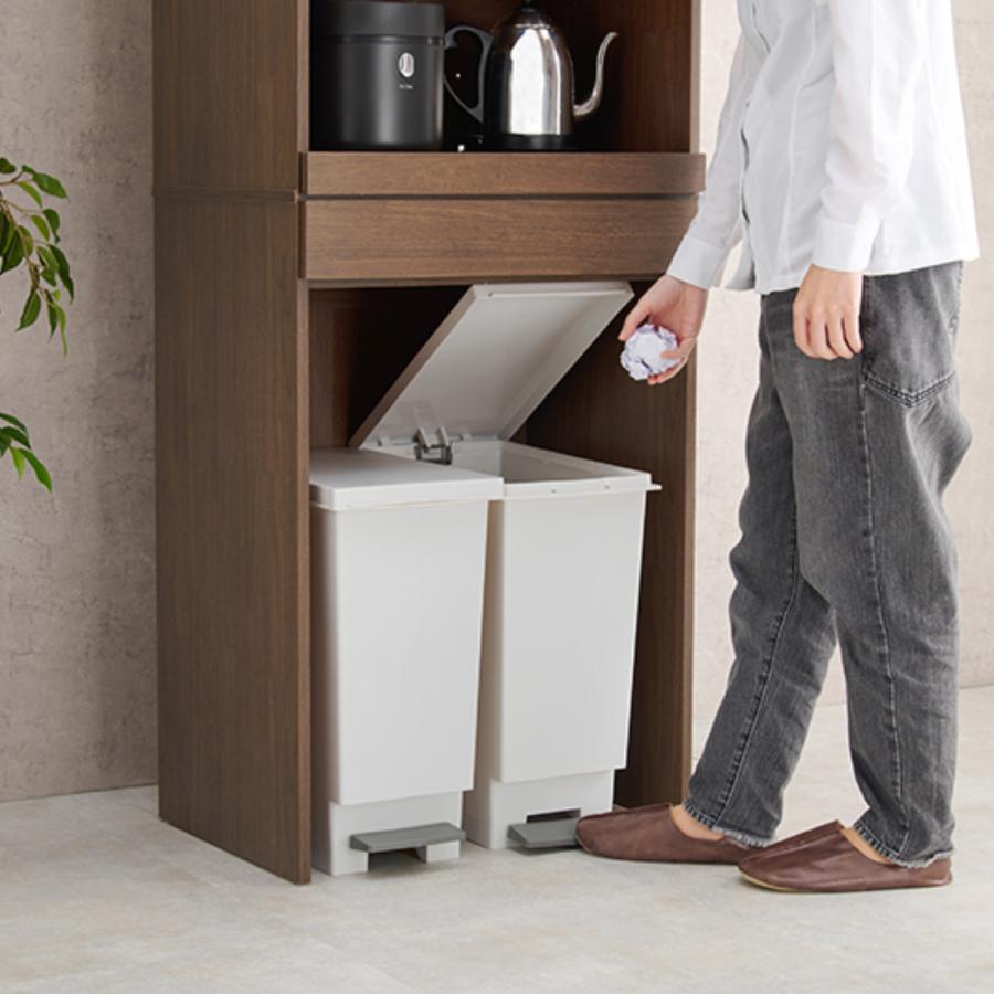 HAGiHARA キッチンラック 北欧風 ゴミ箱収納ラック 扉付 幅58cm  