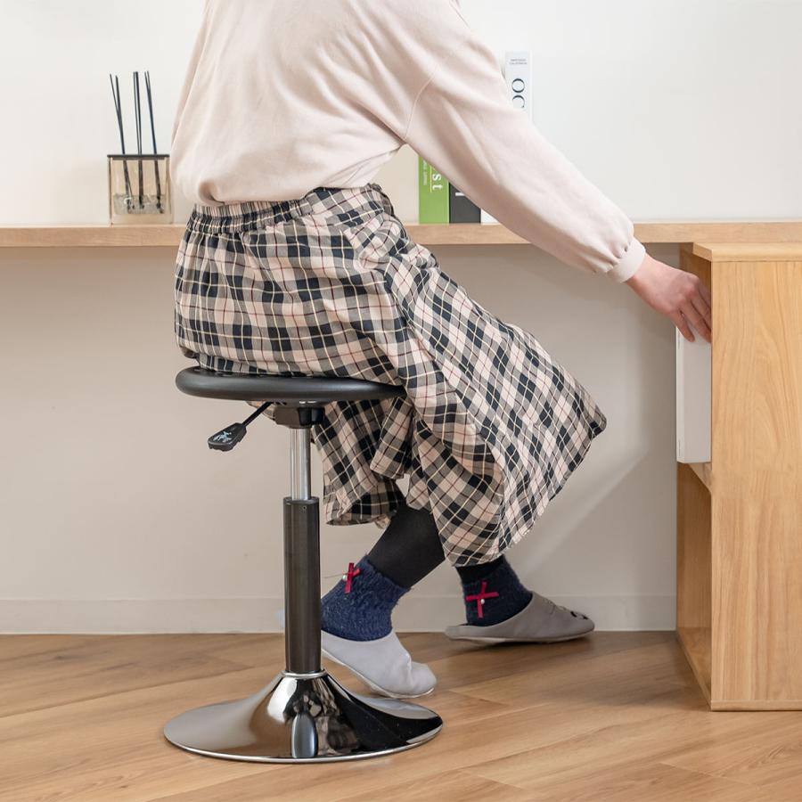 ルネセイコウ スツール 丸 昇降 回転 座面高43〜61.8cm （ 椅子 チェア