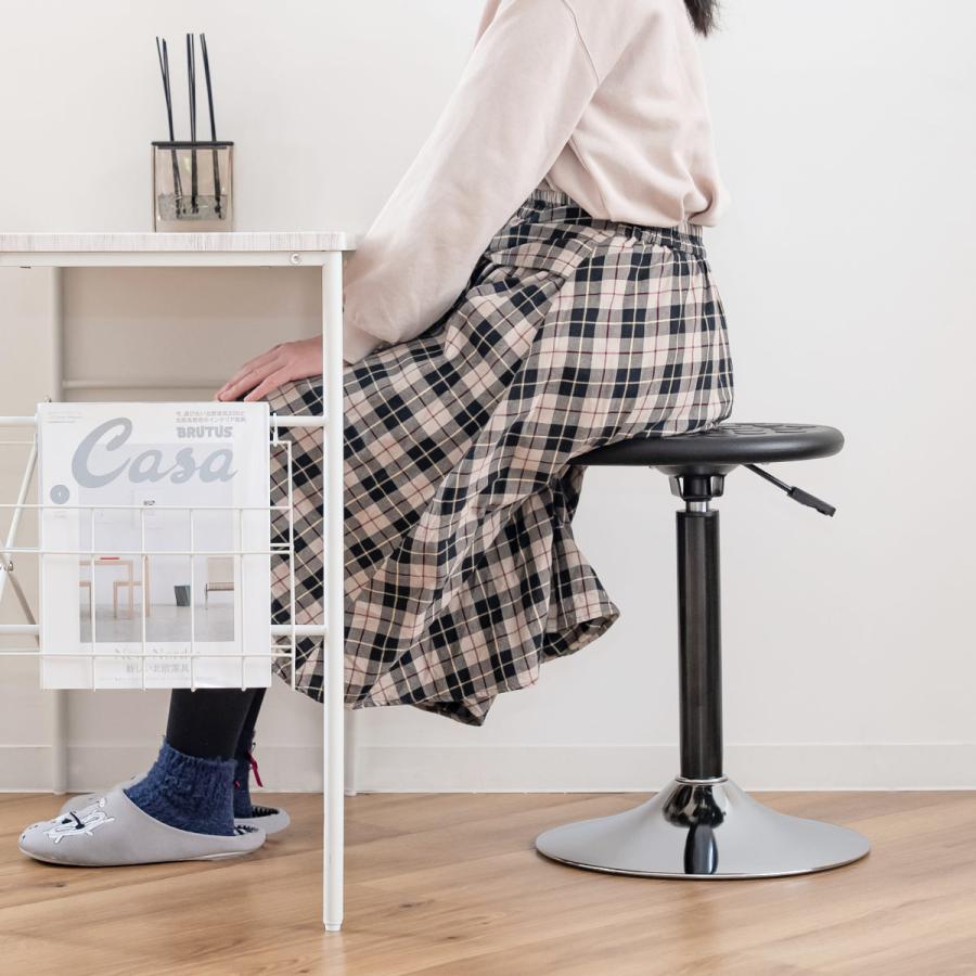 ルネセイコウ スツール 丸 昇降 回転 座面高43〜61.8cm （ 椅子 チェア