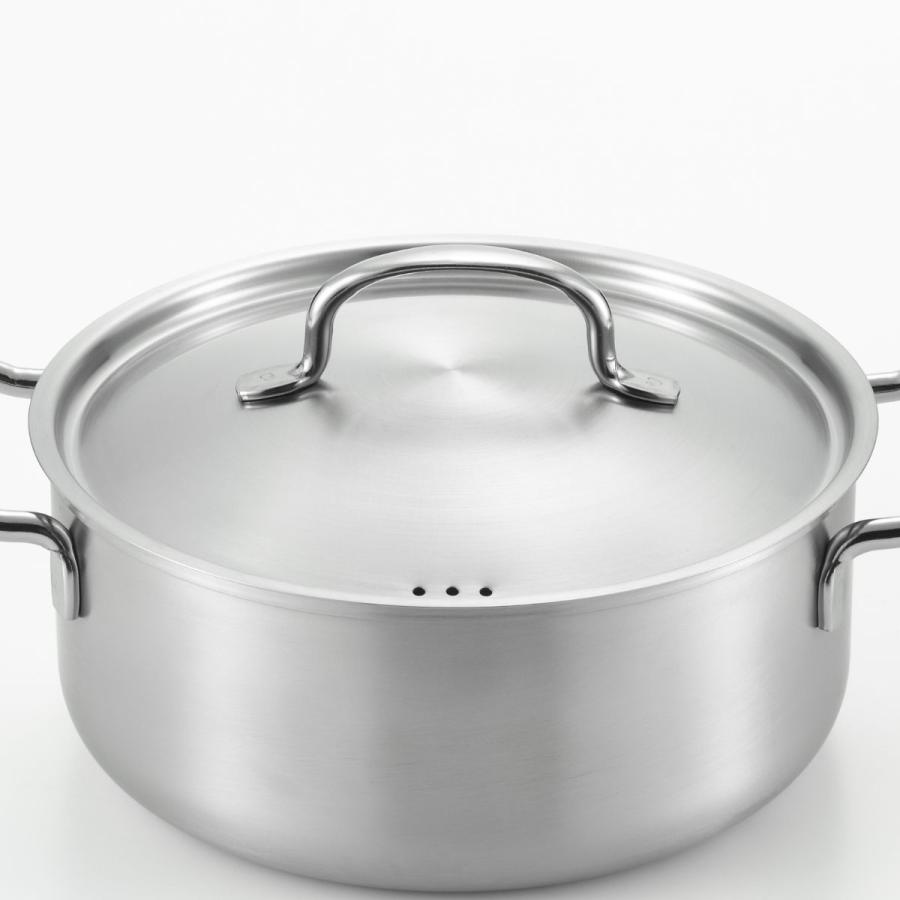 ヨシカワ 両手鍋 20cm ステンレス製 郷技 日本製 （ IH対応 ガス火対応