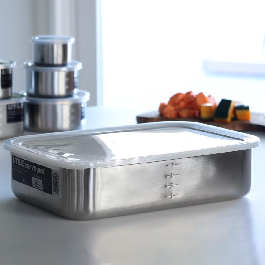 工房アイザワ 保存容器 4.8L UTILE 目盛付大型角長容器浅型 L