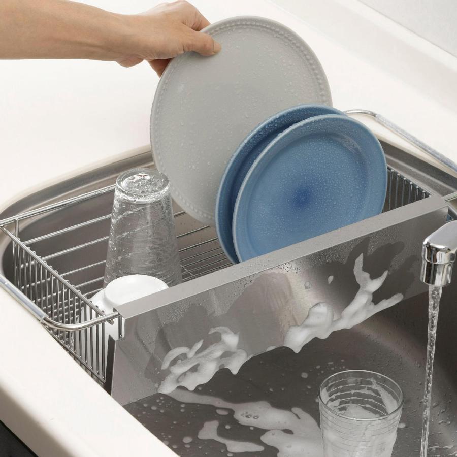 下村企販 水切りラック シンクイン水切り 水撥ねガード付き