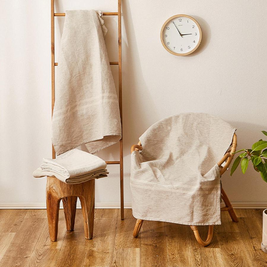 マルチカバー リューココリーネ 70×150cm コットンリネン 巾着バック付