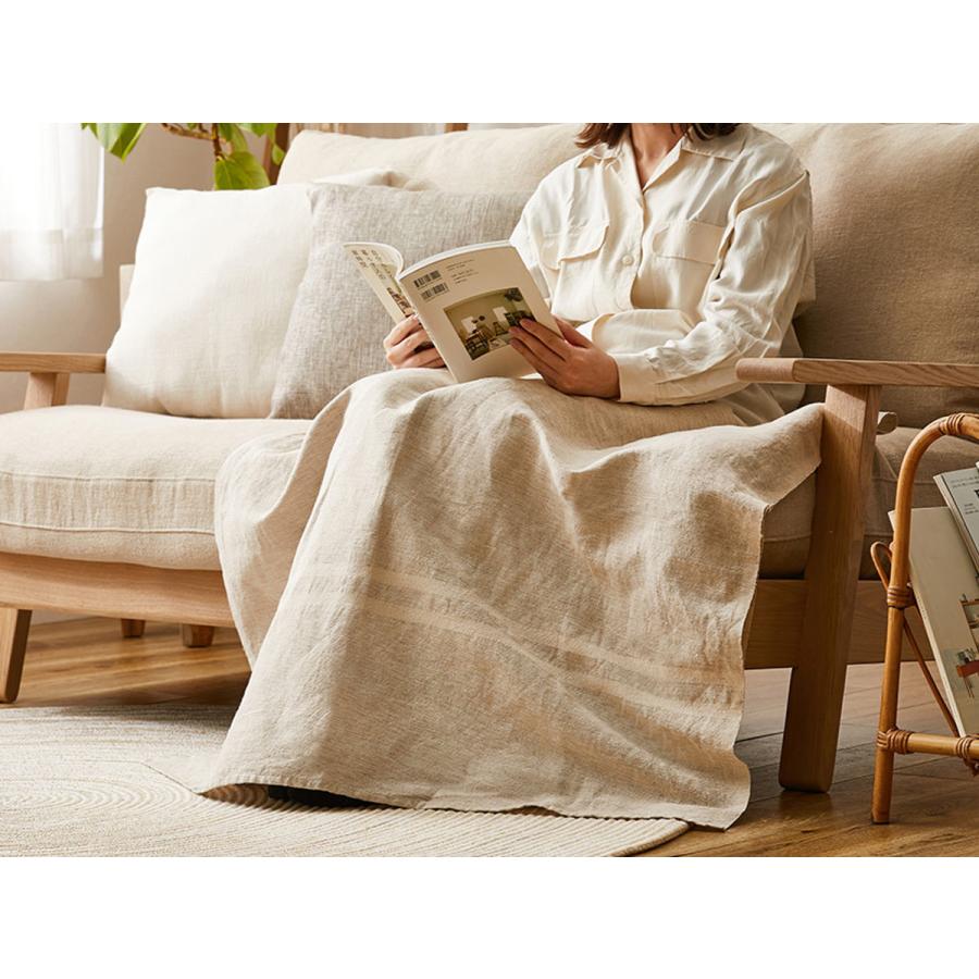 マルチカバー リューココリーネ 70×150cm コットンリネン 巾着バック付