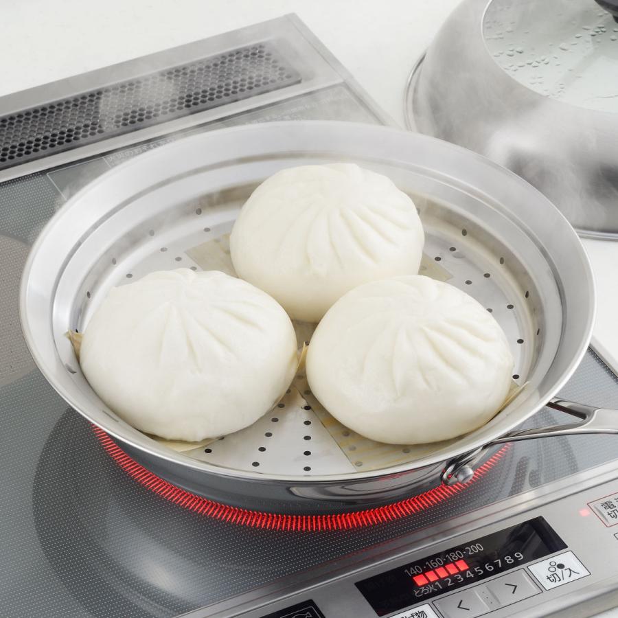 フライパン用蒸し器 24〜26cm用 ガラス蓋付き 日本製 （ 蒸し器 フライパン用 蒸し目皿 調理用品 蒸し鍋 蒸しプレート 調理器具 ステンレス製 ）