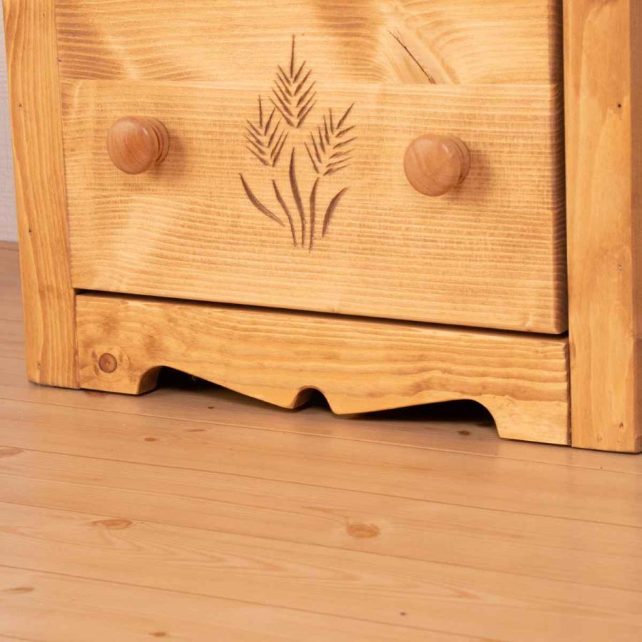 ナイトテーブル 丸 天然木 高さ48cm カントリー調 （ サイドテーブル