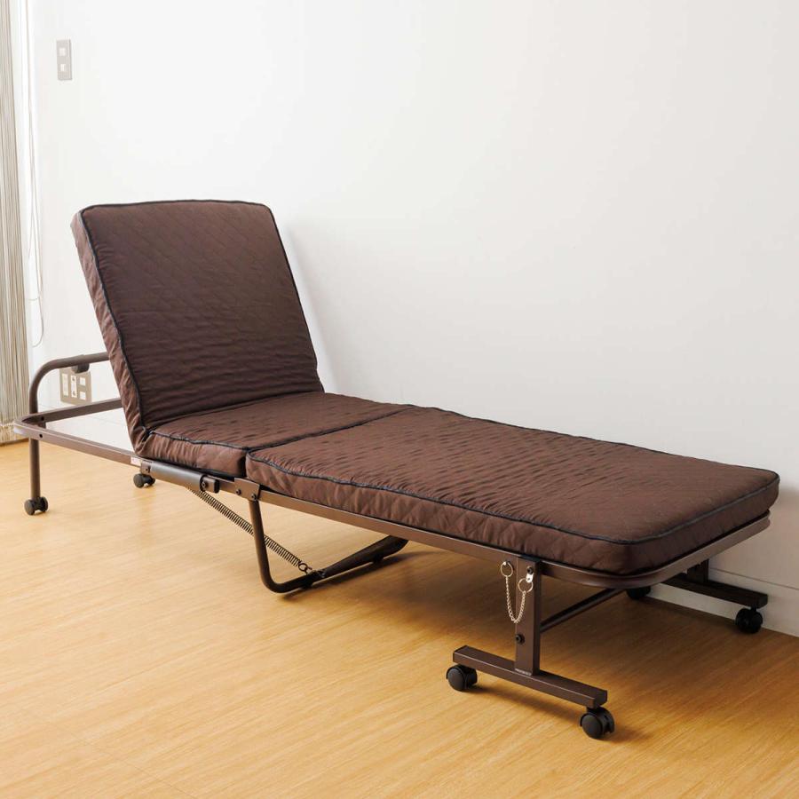 サン・ハーベスト 折りたたみベッド 幅65cm 14段階リクライニング