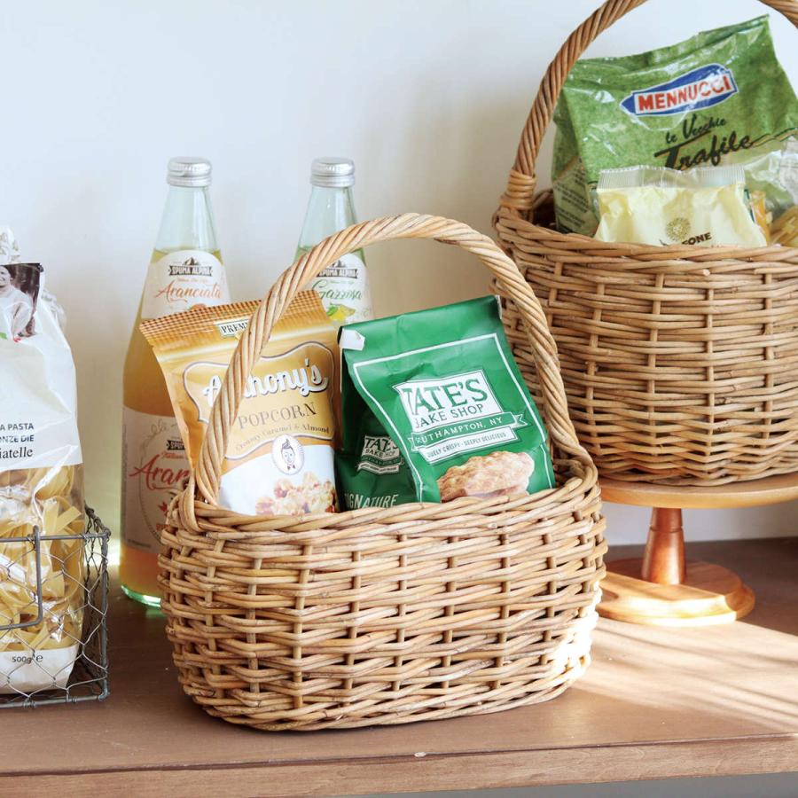 Creer バスケット アラログ グリーンバスケット オーバル ラタン