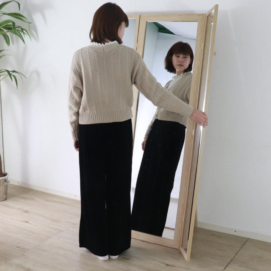スタンドミラー 全身 木目調 三面鏡 50〜100×160cm ( ミラー 鏡 スタンドミラー 全身 木目調 三面鏡 50〜100×160cm ( ミラー 鏡