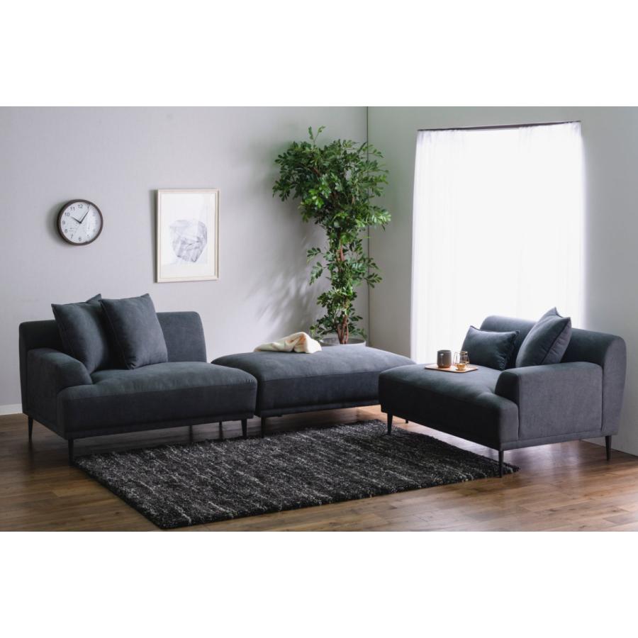 カウチソファ　コーナーソファ　ローソファ　オットマン コーナーソファ コンパクト ロータイプ スツール クッション付き