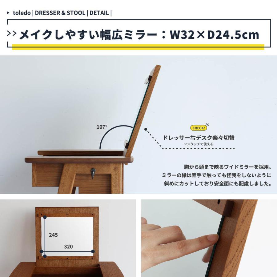 ICHIBA ドレッサー コンパクト デスク スツール付き 幅62cm ICHIBA ドレッサー コンパクト デスク スツール付き 幅62cm