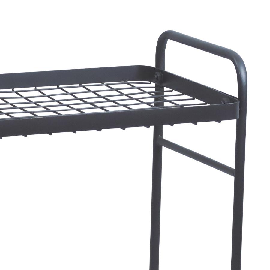 Creer アイアンシェルフワゴン アンティークブラック 2段 （ シェルフ