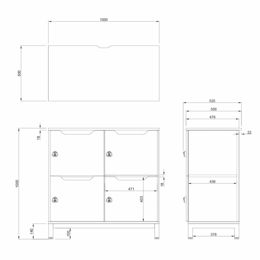 パーソナルロッカー 2列2段 ダイヤル錠付 幅100cm （ 法人限定 ロッカー オフィス 収納 家具 鍵付き 棚 BOX ）｜livingut｜03