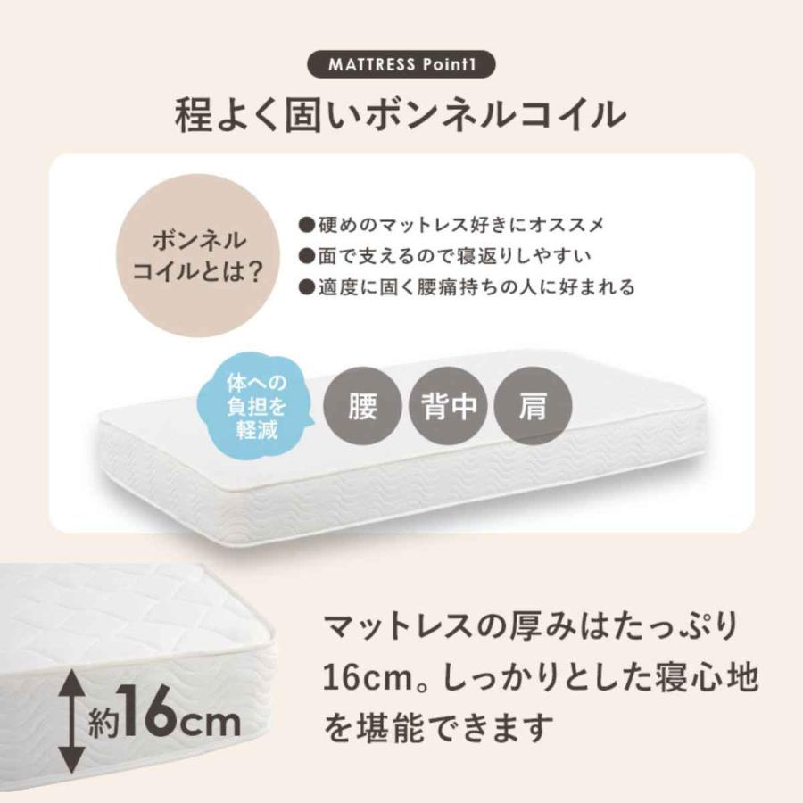 HAGiHARA シングルベッド ボンネルコイルマットレスセット HAGiHARA シングルベッド ボンネルコイルマットレスセット