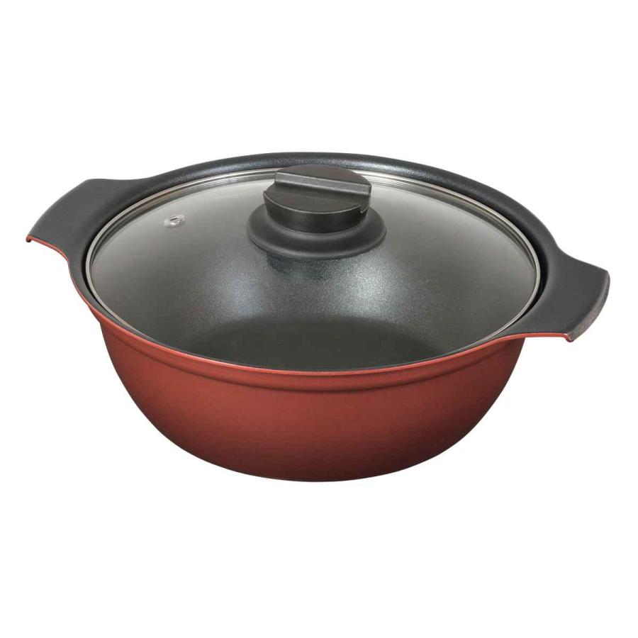 パール金属 卓上鍋 20cm IH対応 ガラス蓋付き 旨味 （ ガス火対応