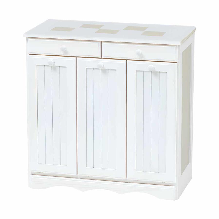 HAGiHARA（萩原） キッチンカウンター 木製 ダストボックス収納 タイル