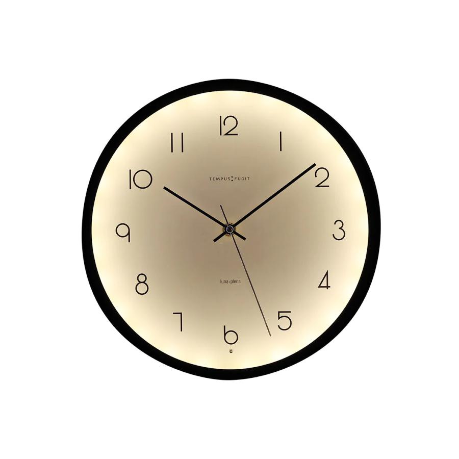 掛け時計 ルナプレーナ 直径30.5cm センサー式ライト 連続秒針 （ 時計