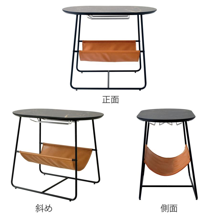 GART（ガルト） サイドテーブル 丸 収納 大理石調 高さ53cm （ ワイン