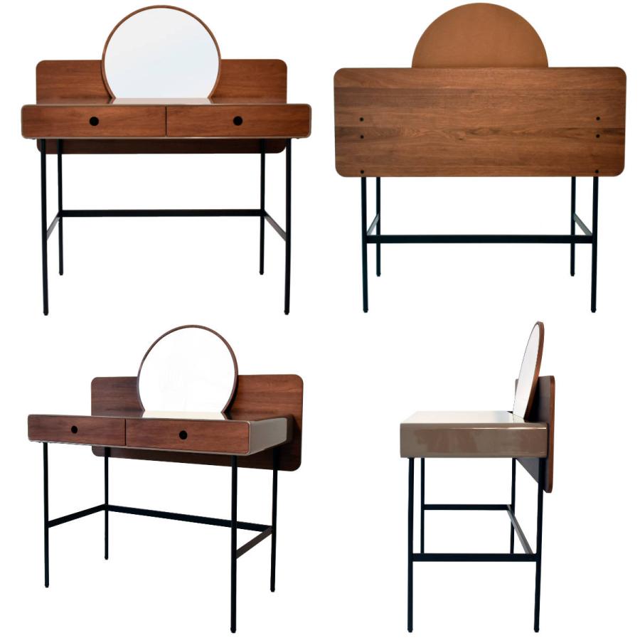 GART（ガルト） ドレッサー コンパクト デスク 引き出し 木目 配線穴