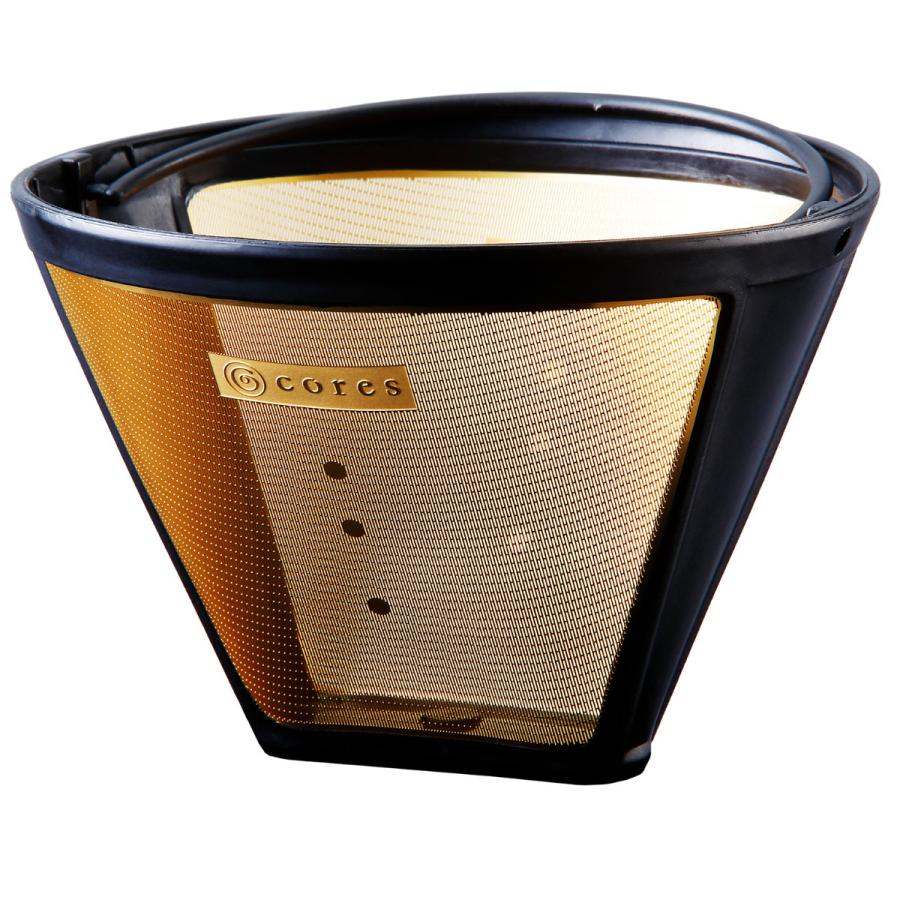 Cores コーヒーフィルター 2〜8杯用 ゴールドフィルター 純金メッキ （ コレス コーヒードリップ コーヒードリッパー 目盛付き ）｜livingut｜12