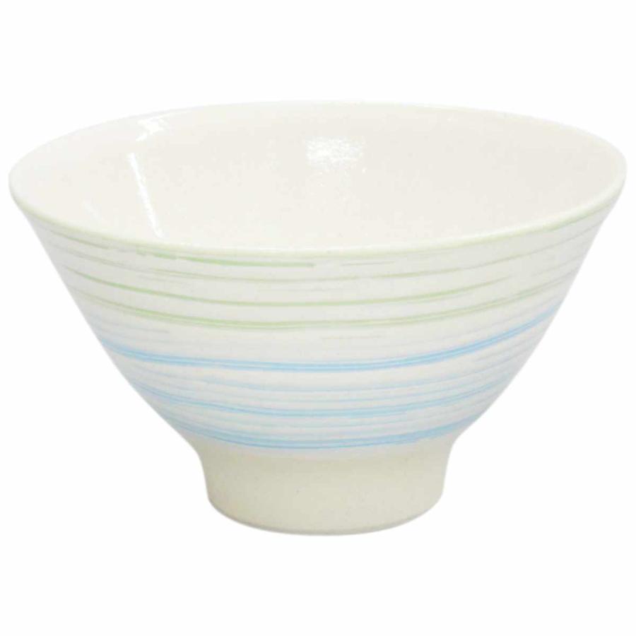飯碗 12cm 二色刷毛目 藍花 陶器 波佐見焼 ( 食洗機対応 電子 飯碗 12cm 二色刷毛目 藍花 陶器 波佐見焼 ( 食洗機対応 電子