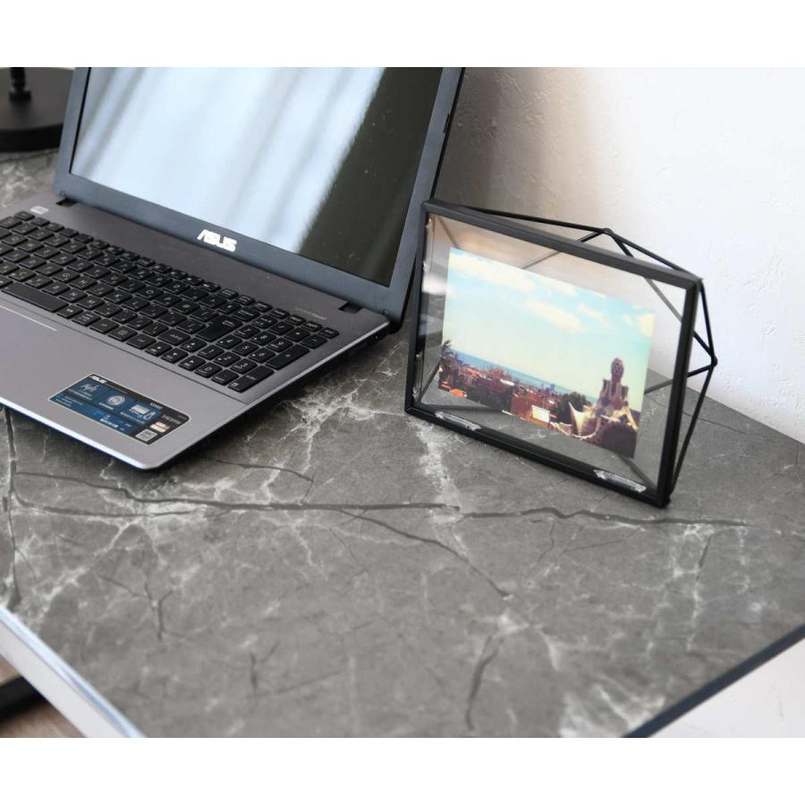 ガラスと大理石柄のパソコンデスク 楽天市場】ワークデスク 幅110cm 大理石柄 ガラスデスク