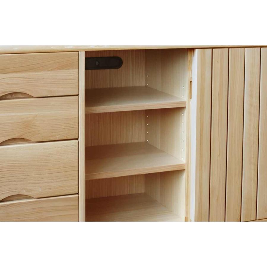 起立木工 サイドボード 縦格子デザイン オーク無垢材 KISSUI 幅120cm