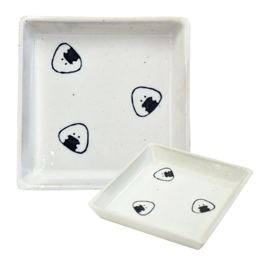 角皿 12cm ぎゅっとおにぎりさん 陶磁器 波佐見焼 （ 食洗機対応 電子