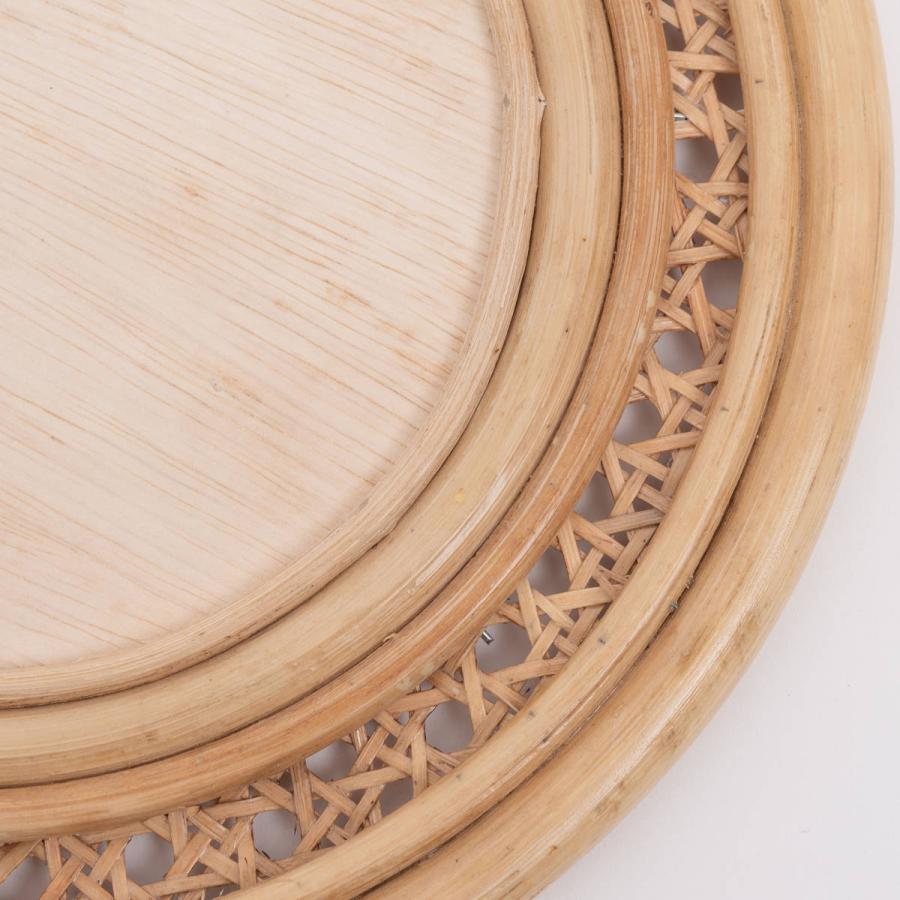 東谷 ウォールミラー ラタン スタンド付 27×24cm （ ミラー 壁掛け