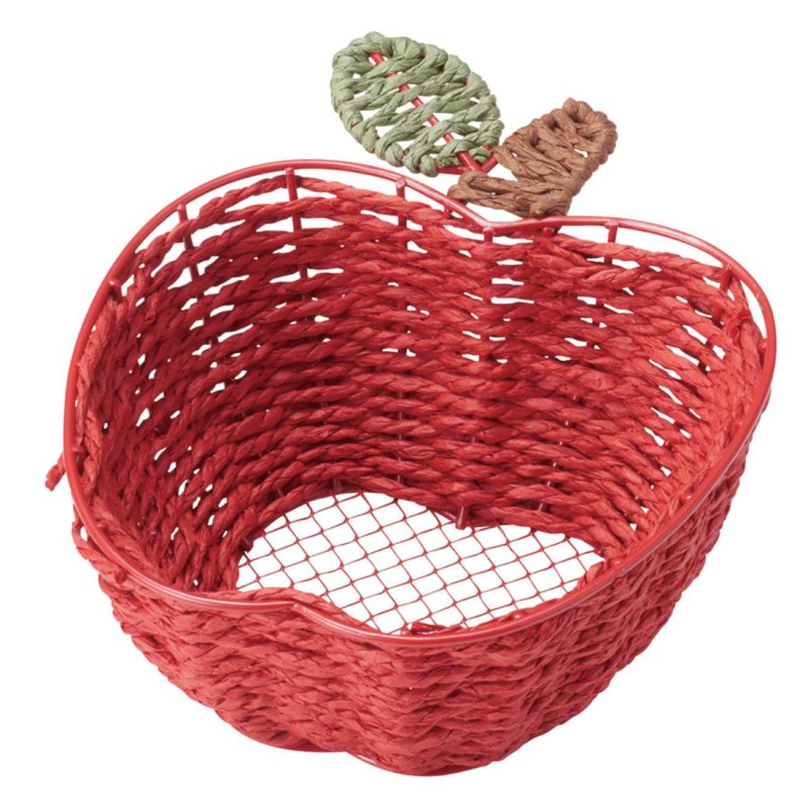 バスケット フルーツバスケット リンゴ型 （ かご ペーパーバスケット