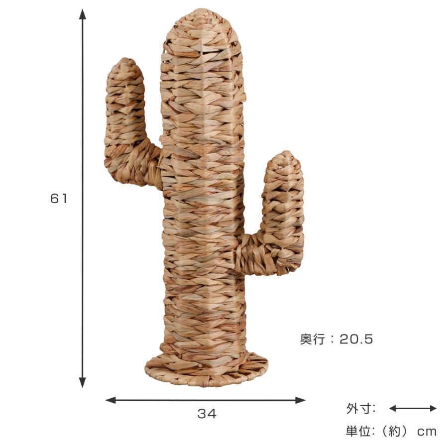 オブジェ サボテン Mサイズ 高さ61cm ヒヤシンス カクタスオーナメント （ 置き物 置物 植物 天然素材 ウォーターヒヤシンス 飾る 玄関 ディスプレイ 店舗 ）｜livingut｜03