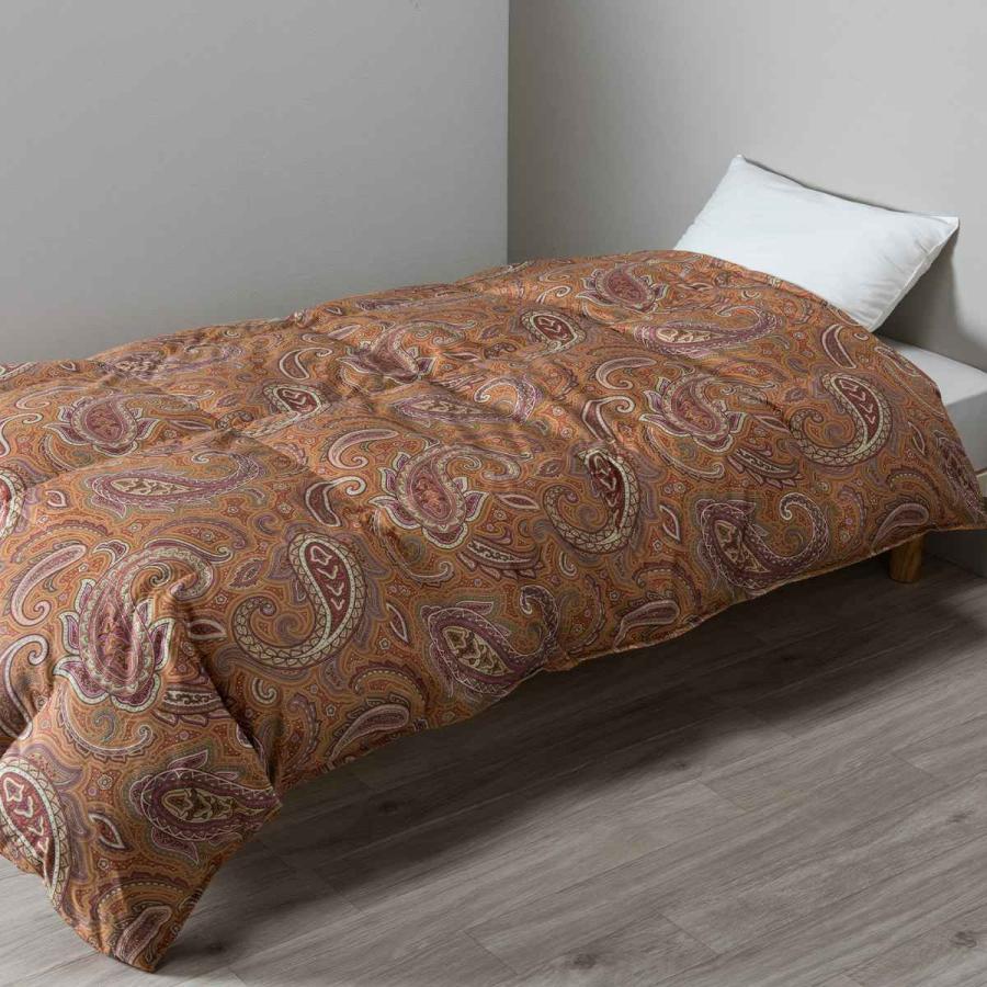 NISHIKAWA DOWN ペイズリー掛け布団 シングル 西川 羽毛布団 ホワイトダックダウン90％ ペイズリー柄 シングルロング