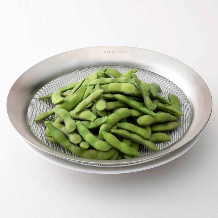 SELECT100 浅型ザル 21cm ステンレス製 （ セレクト100 ざる ザル 浅型