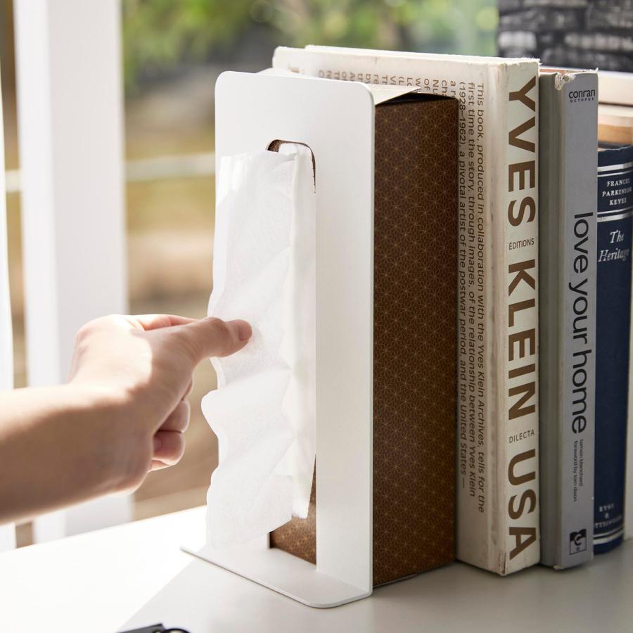 tower 山崎実業 ティッシュが引き出せるブックエンド タワー