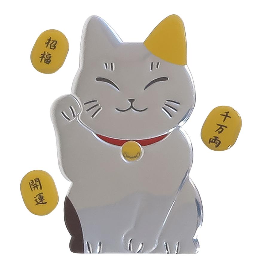 エンブレムステッカー 招き猫 銀 車 カー用品 シール ステッカー （ ねこ まねきねこ かわいい 可愛い カーアクセサリー ）｜livingut｜12